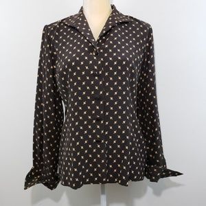 Dana Buchman Blouse | 100% Silk Fine Print Size 6